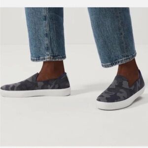 Rothy’s The Original Slip-On Gray Blue Camo Print Sneakers Women's Size 7.5
